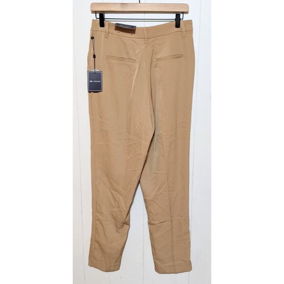 J&L Atelier Womens High Waist Tapered Leg Pants Size S Tan Trousers Pockets NWT - Picture 2 of 6